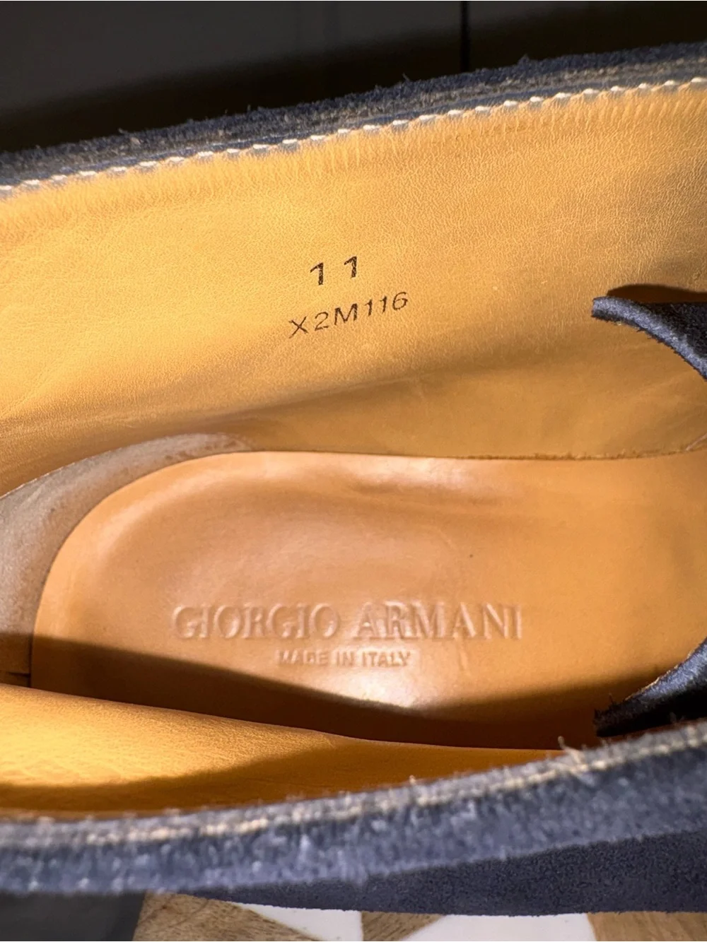 Giorgio Armani Navy Suede Chukka Boots